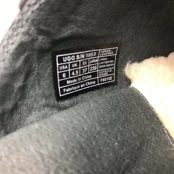 UGG Women 6 Gweneth Platform Mules Clogs Black Suede Fringe - Picture 8 of 9